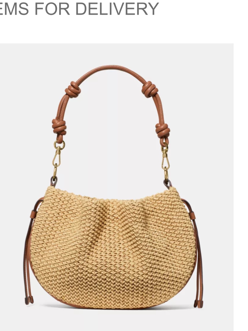 Kate Spade Woven Straw Hobo Shoulder Bag In Tan